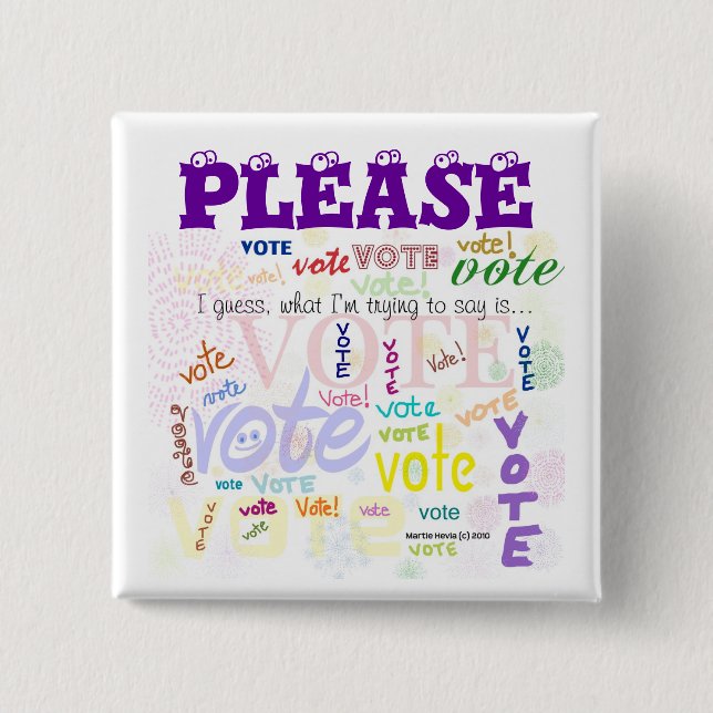 Vote! Button (Customise) (Front)