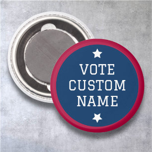 Vote Button Magnet Custom Election Candidate Name