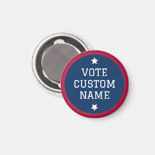 Vote Button Magnet Custom Election Candidate Name
