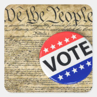 Vote Button On US Constitution