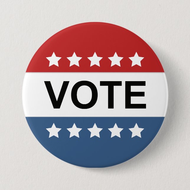 VOTE Button - Red White & Blue Classic (Front)