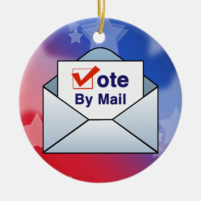 Vote By Mail Ceramic Tree Decoration (Front)