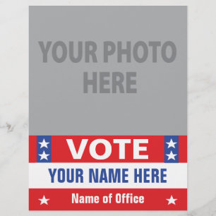 Vote Campaign red white blue stars Flyer