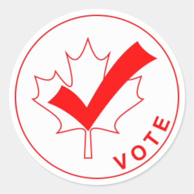 VOTE Canada Stickers - RED (Front)