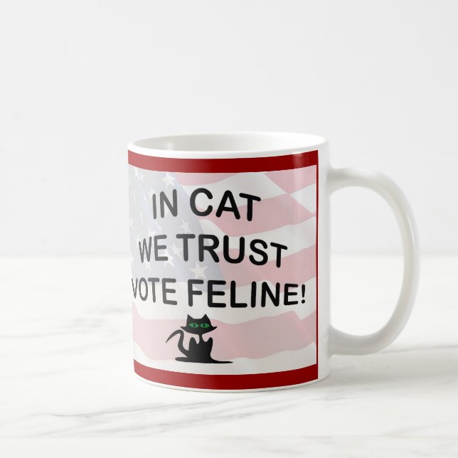 Vote Cat with American Flag Coffee Mug (Right)