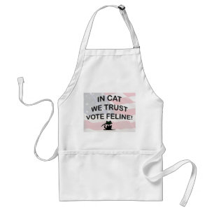 Vote Cat with American Flag Standard Apron