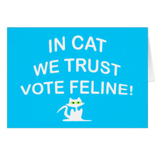 Vote Cat with White Text