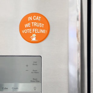 Vote Cat with White Text Magnet