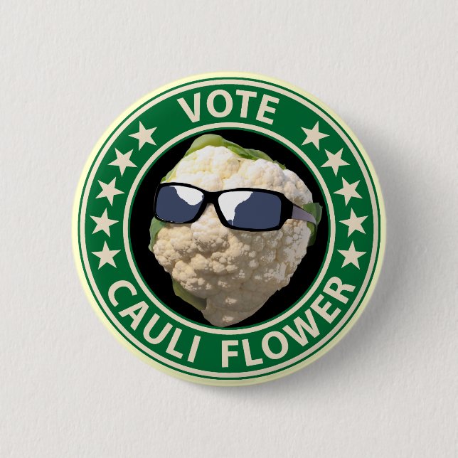 Vote Cauli Flower 6 Cm Round Badge (Front)
