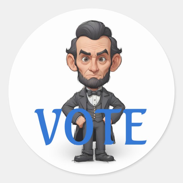 Vote Characture  Classic Round Sticker (Front)