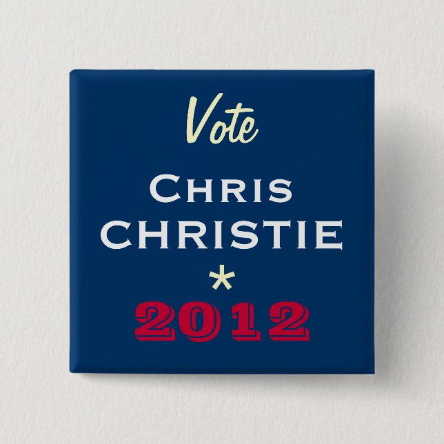 Vote Chris CHRISTIE 2012 Campaign Button (Square) (Front)