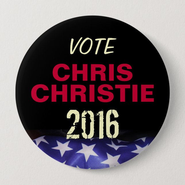 Vote Chris CHRISTIE 2016 Campaign Button (Front)