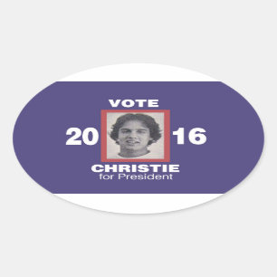 Vote Christie for President 2016 Oval Sticker