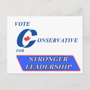 Vote Conservative for Stronger Leadership Postcard