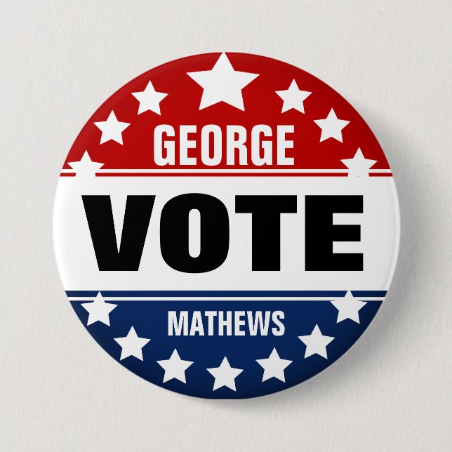 Vote Custom Campaign Template 7.5 Cm Round Badge (Front)