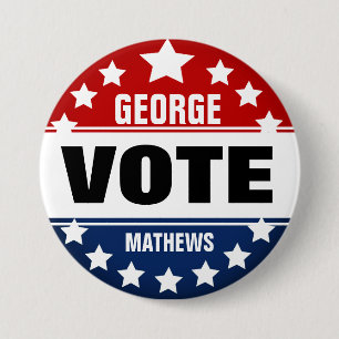 Vote Custom Campaign Template 7.5 Cm Round Badge