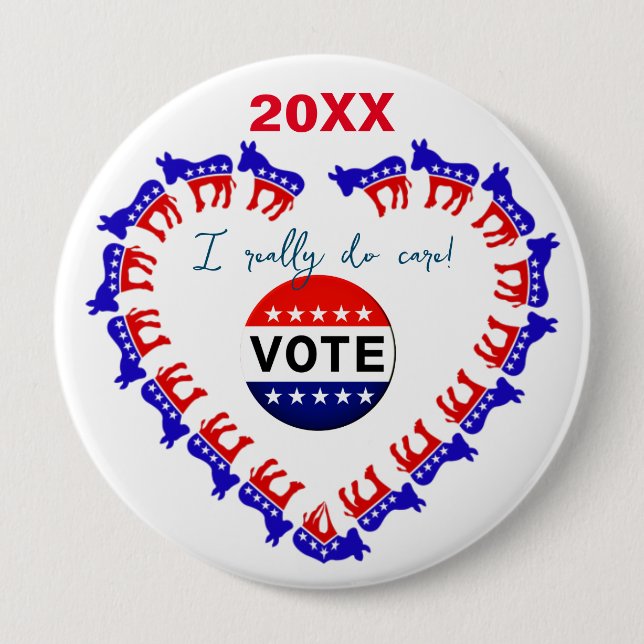 Vote Customisable Democratic Button (Front)