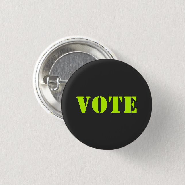 "vote"  - CUSTOMIZE TEXT & COLOR - Button (Front & Back)