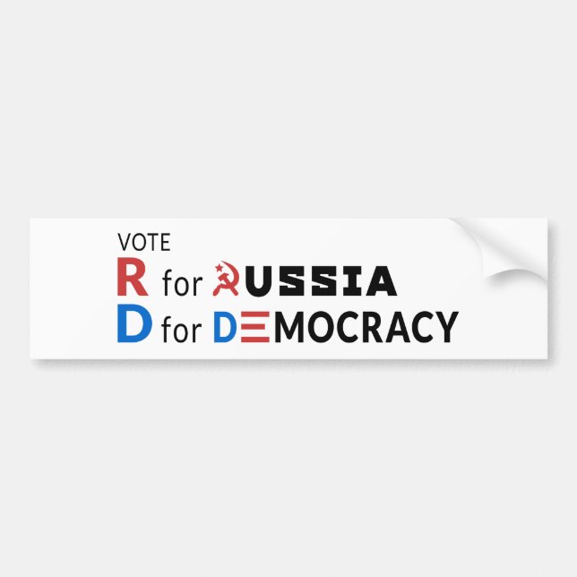 Vote D for Democracy Bumper Sticker (Front)