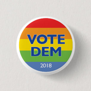 Vote Dem 2018 rainbow button