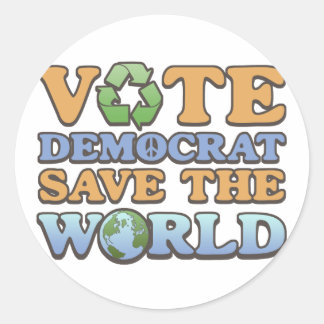 Vote Dem Save the World Classic Round Sticker