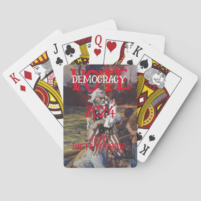 VOTE DEMOCRACY NOT DICTATORSHIP 2024 PLAYING CARDS (Back)