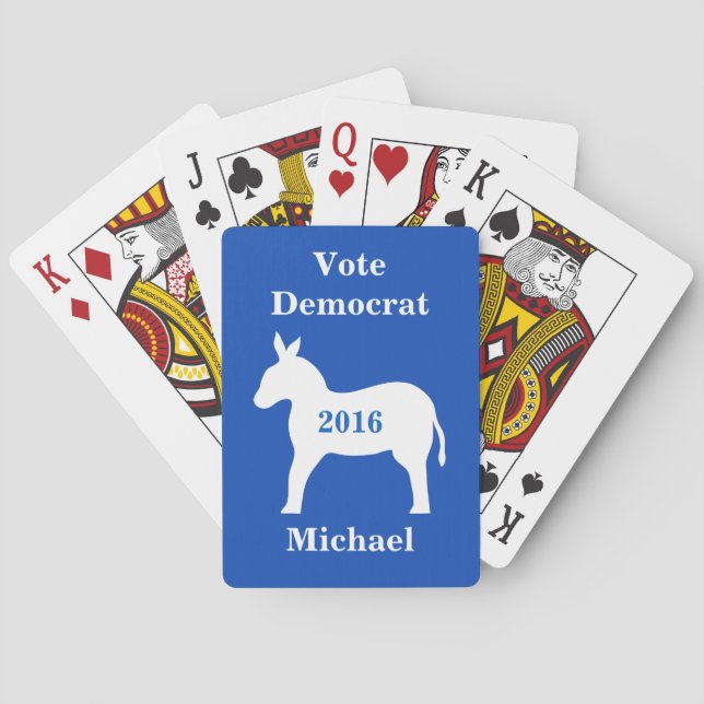 Vote Democrat 2016 Name Personalised Poker Playing Cards (Back)