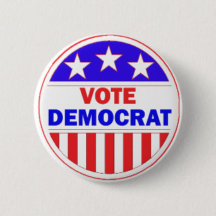 Vote Democrat 6 Cm Round Badge