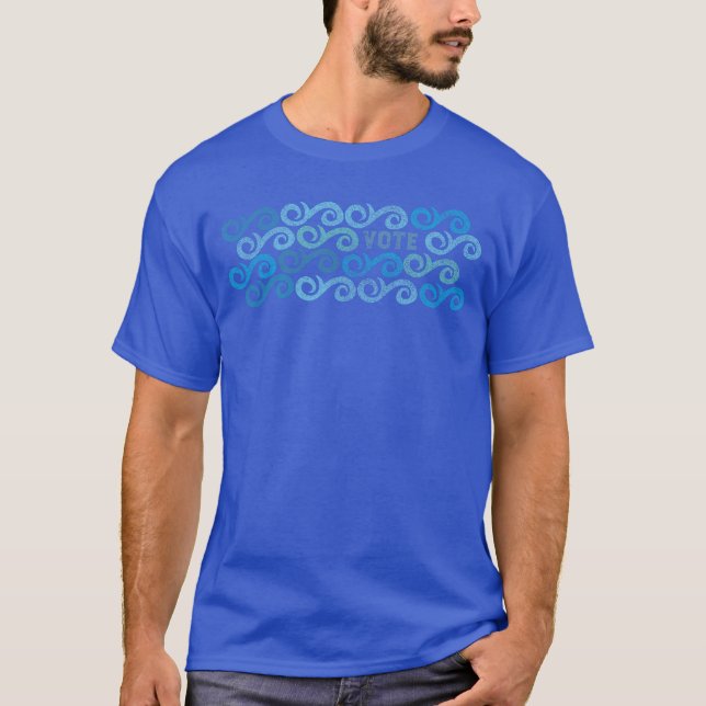 VOTE Democrat Blue Wave Design T-Shirt (Front)