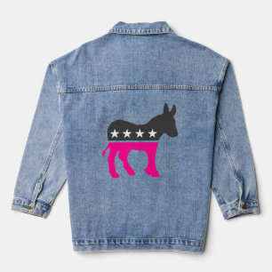 vote democrat donkey election pink denim jacket