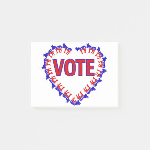 vote democrat donkey post-it notes