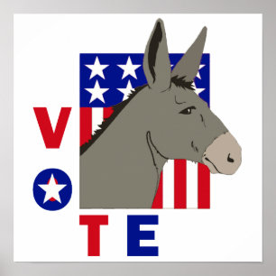 VOTE DEMOCRAT DONKEY Poster