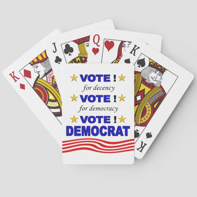 Vote Democrat playing cards (Back)