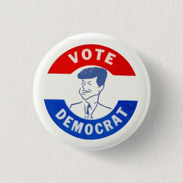 Vote Democratic 3 Cm Round Badge (Front)
