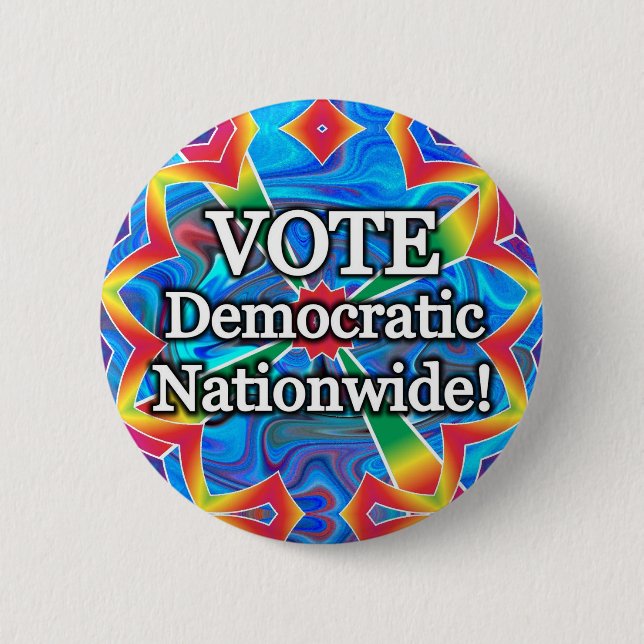 Vote Democratic Nationwide! 6 Cm Round Badge (Front)