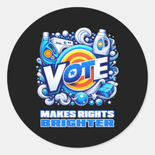 Vote Detergent Bright Right Funny Vintage 2024 Classic Round Sticker