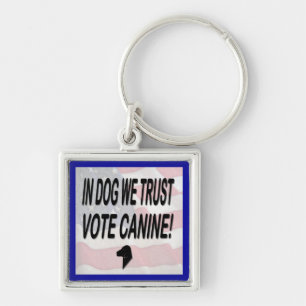 Vote Dog with American Flag Key Ring