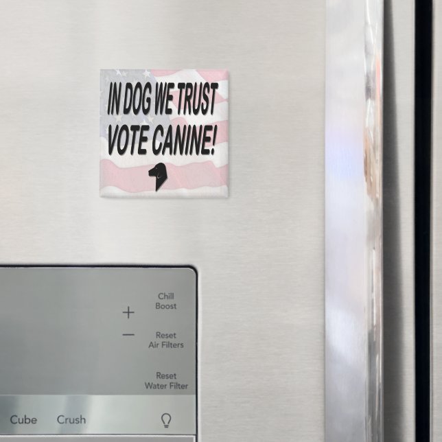 Vote Dog with American Flag Magnet (In Situ (Fridge))