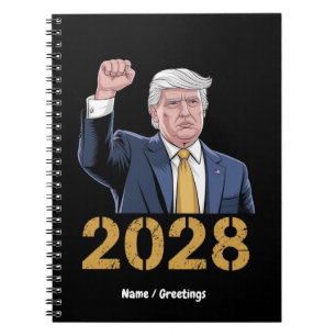 Vote Donald Trump 2028 Pro Trump USA Flag Notebook