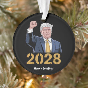 Vote Donald Trump 2028 Pro Trump USA Flag Ornament