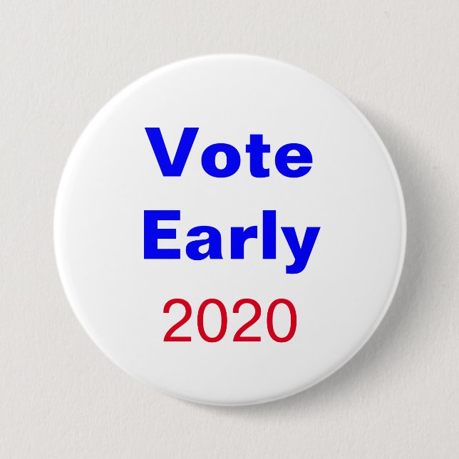 Vote Early Election 2026 Blue Red Politics 7.5 Cm Round Badge (Front)