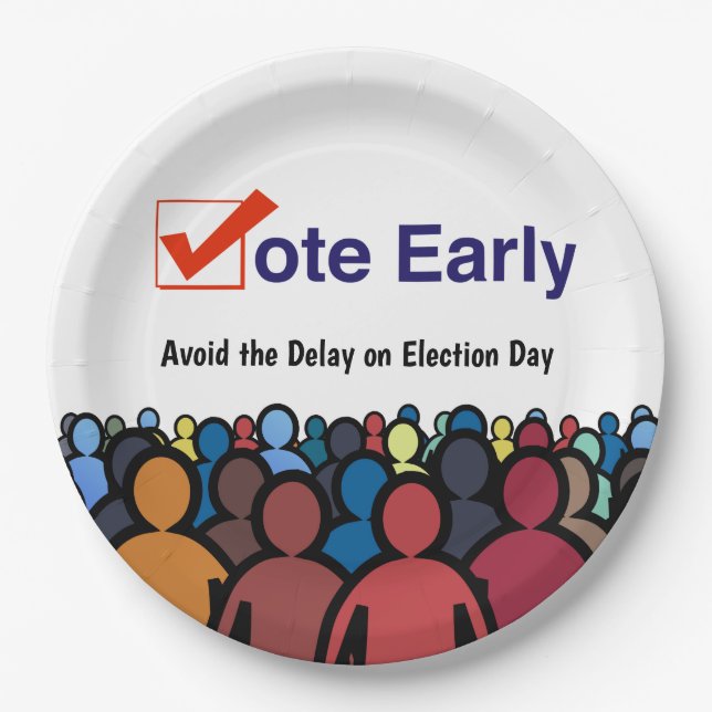 Vote Early Paper Plate (Front)