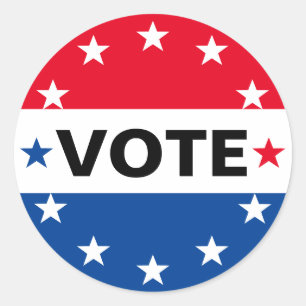 Vote Election America Politic Red White Blue  Classic Round Sticker