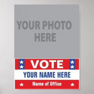 Vote Election Campaign red white blue stars  Poster