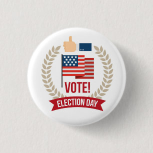 Vote Election Day 3 Cm Round Badge