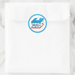 VOTE Election Day USA Voting Ballot Box Classic Round Sticker