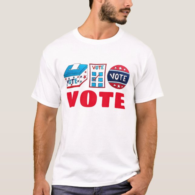 VOTE Election Day USA Voting Ballot Box Politics T-Shirt (Front)