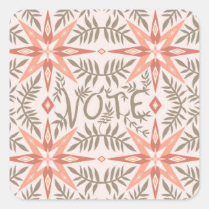 VOTE ELECTION DAY Vines Botanical Square Sticker