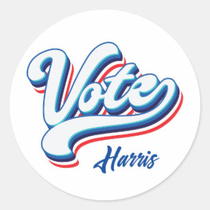 Vote Election Typography  Classic Round Sticker