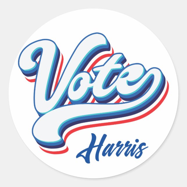 Vote Election Typography  Classic Round Sticker (Front)